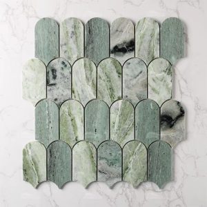 Đá mossaic tự nhiên trang trí vỉ 30x30cm thanh 5x7cm -vân mây ngọc