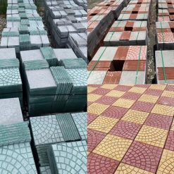 Gạch lát vỉa hè rẻ quạt màu ghi