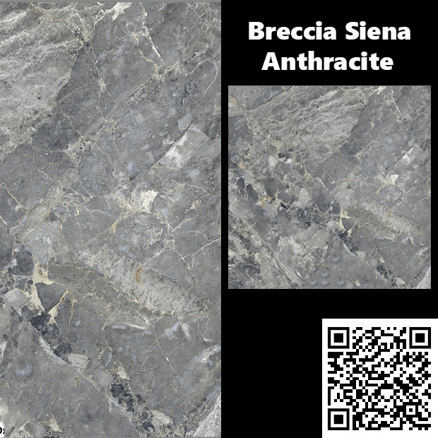 Gạch Ốp Lát 100x100cm Ấn Độ Breccia Siena Anthracite