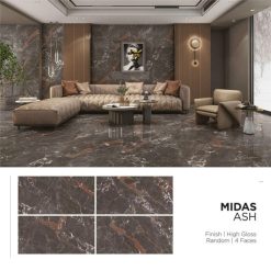 Gạch Ốp Lát Ấn Độ 80x160 Midas Ash