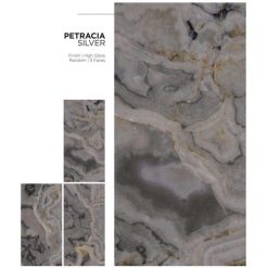 Gạch Ốp Lát Ấn Độ 80x160 Petracia Silver