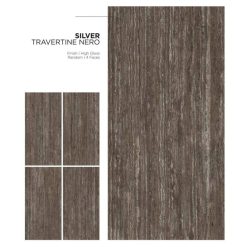 Gạch Ốp Lát Ấn Độ 80x160 Silver Travertine Nero