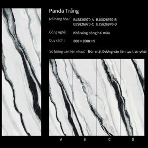 Gạch Ốp Lát 80x260cm Ấn Độ Panda Trắng