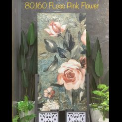Gạch Giả Mosaic công nghệ nổi 5D 80X160 Floss Pink Flower