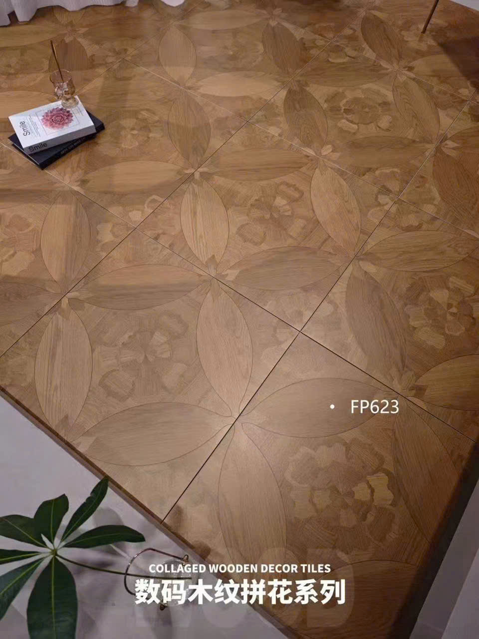 Gạch Ốp Lát vân gỗ bông hoa Trung Quốc 60x60cm 623