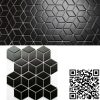 Gạch Trang Trí Mosaic Kim Cương Lập Phương Đen Mờ