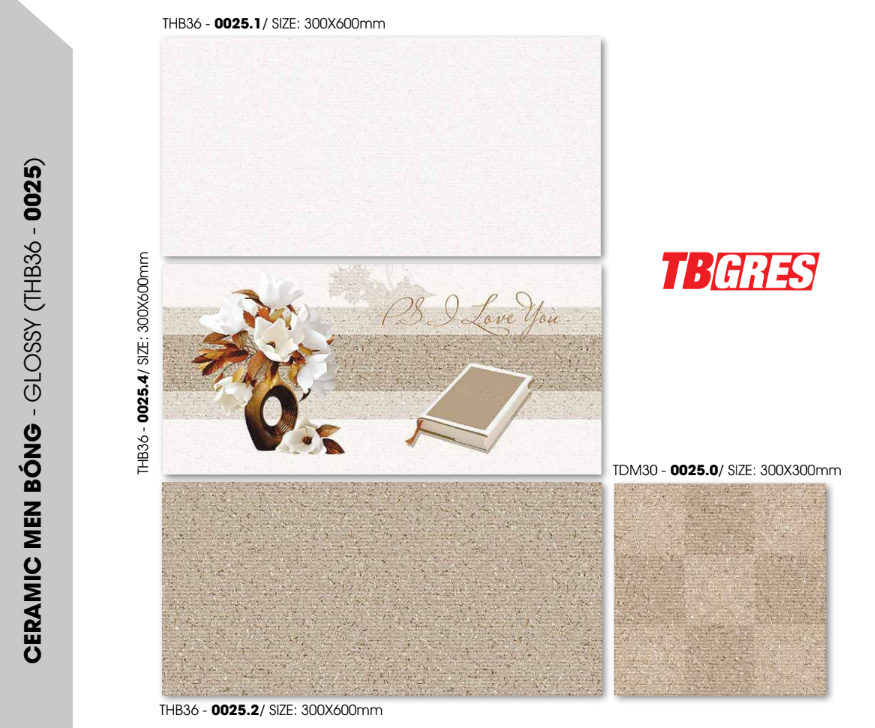 Gạch điểm ốp tường 300×600 Thạch Bàn TBGRES THB36 – 0025.4