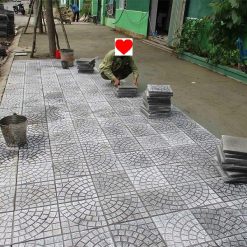Gạch lát vỉa hè rẻ quạt màu ghi
