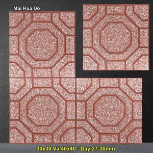 Gạch lát vỉa hè mai rùa màu đỏ