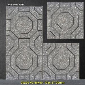 Gạch lát vỉa hè mai rùa màu ghi xám