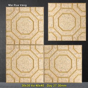 Gạch lát vỉa hè mai rùa màu vàng