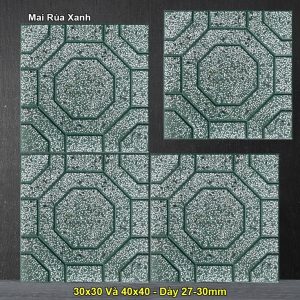 Gạch lát vỉa hè mai rùa màu xanh