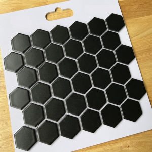 Gạch Trang Trí Mosaic Lục Giác Màu Đen Mờ