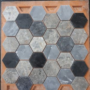 Đá mossaic tự nhiên lục giác HM05