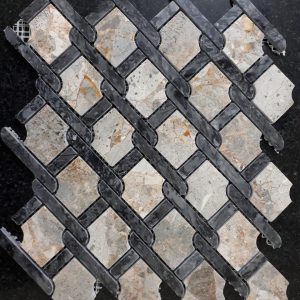 Đá mossaic tự nhiên kết hợp xám trắng HM08