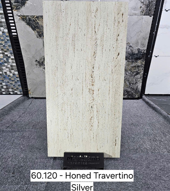 Gạch Ốp Lát 60x120cm Ấn Độ HONED TRAVERTINO SILVER