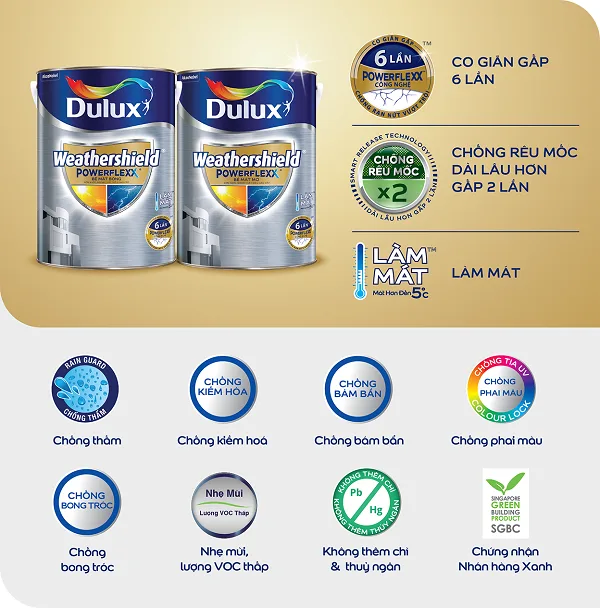 Sơn ngoại thất Dulux Weathershield Powerflexx 1