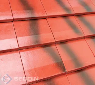 Ngói lợp nhà phẳng kiểu Pháp Secoin S2-01 màu đỏ đen