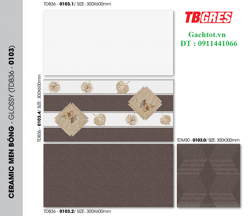 Gạch ốp tường 300×600 Thạch Bàn TBGRES TDB36 – 0103.1