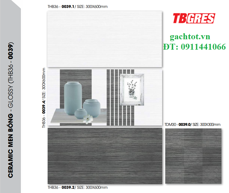 Gạch ốp tường 300×600 Thạch Bàn TBGRES THB36 – 0039.1
