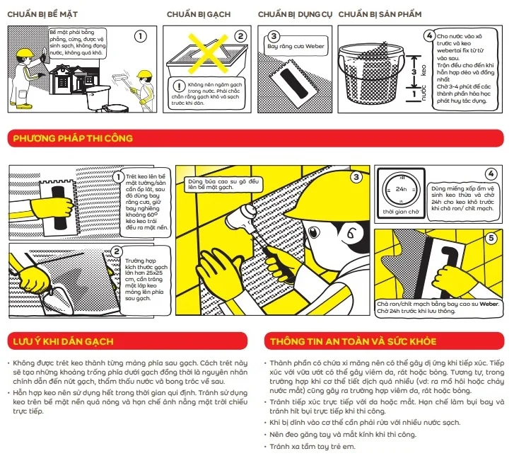 Keo dán gạch Webertai fix 1