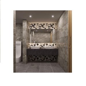 Gạch ốp tường Tây Ban Nha 40x118cm trang trí tam giác đen trắng nâu FLR CRAFT GREY